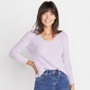 NWOT Marine Layer Elisa Pullover V Neck Soft Cashmere Blend Sweater Lilac